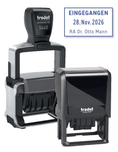 Datumstempel mit individuellem Text