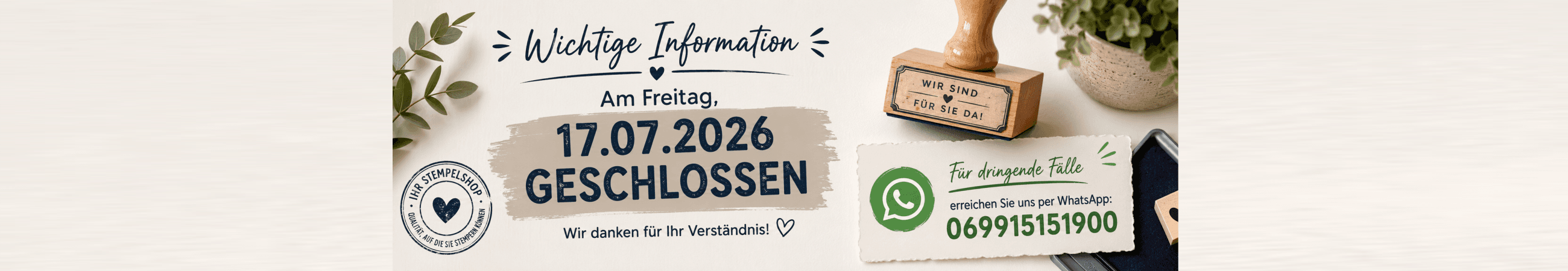 Banner Urlaub